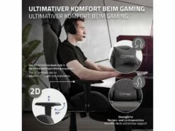 Chaise De Gaming Chaise De Bureau Pivotante Réglable 122-131cm Gris/joints Blanc -mobilier de bureau Shop siege de bureau 20000249