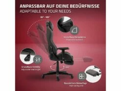 Chaise De Gaming Chaise De Bureau Pivotante Réglable 122-131cm Gris/joints Blanc -mobilier de bureau Shop siege de bureau 20000251