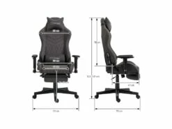 Chaise De Gaming Chaise De Bureau Pivotante Réglable 122-131cm Gris/joints Blanc -mobilier de bureau Shop siege de bureau 20000255