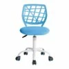 URBAN MEUBLE Chaise De Bureau Chaise De Bureau Hauteur Réglable Siège Pivotant En Tissu Chaise De Travail Ergonomique Sans Accoudoir, Bleu