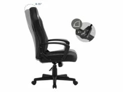 Chaise De Jeu Avec Fonction Bascule Assise Large Noir/blanc En Similicuir ML-Design -mobilier de bureau Shop siege de bureau 20126113