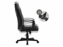Chaise De Jeu Avec Fonction Bascule Assise Large Noir/blanc En Similicuir ML-Design -mobilier de bureau Shop siege de bureau 20126115