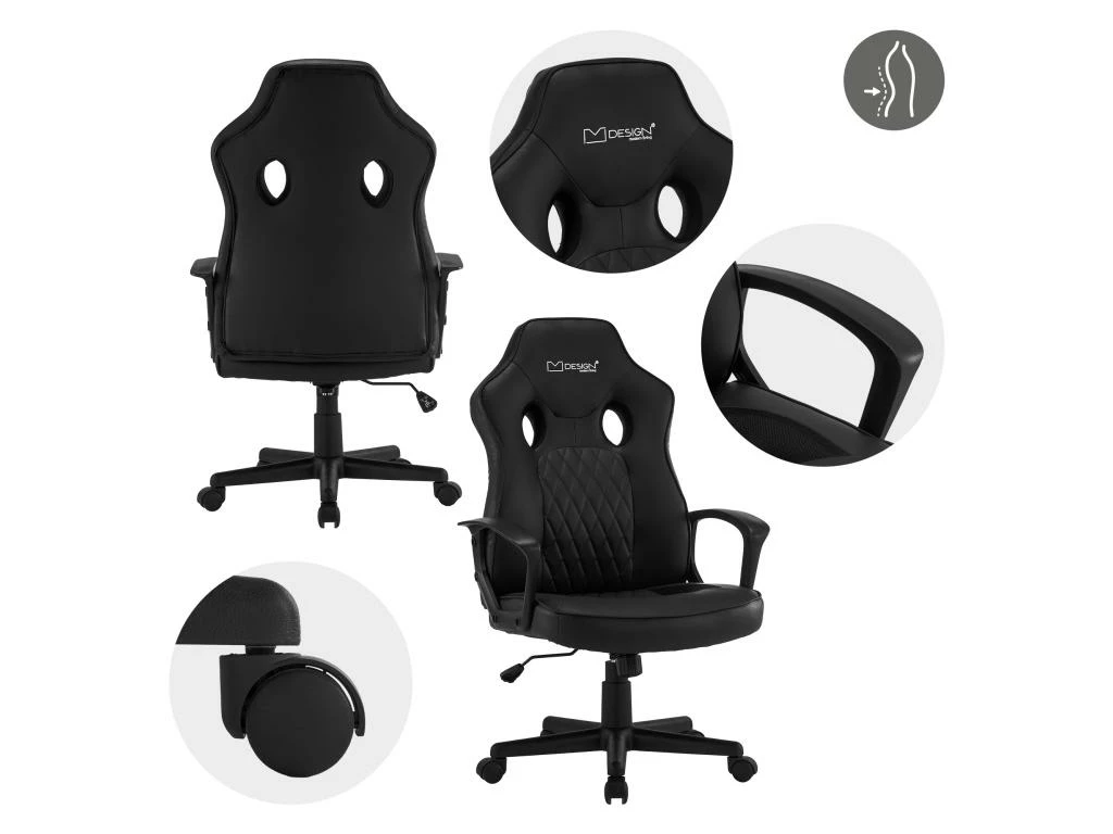 Chaise De Gamer Avec Fonction Bascule Assise Large Noir En Similicuir ML-Design 3 Chaise De Gamer Avec Fonction Bascule Assise Large Noir En Similicuir ML-Design – Image 3