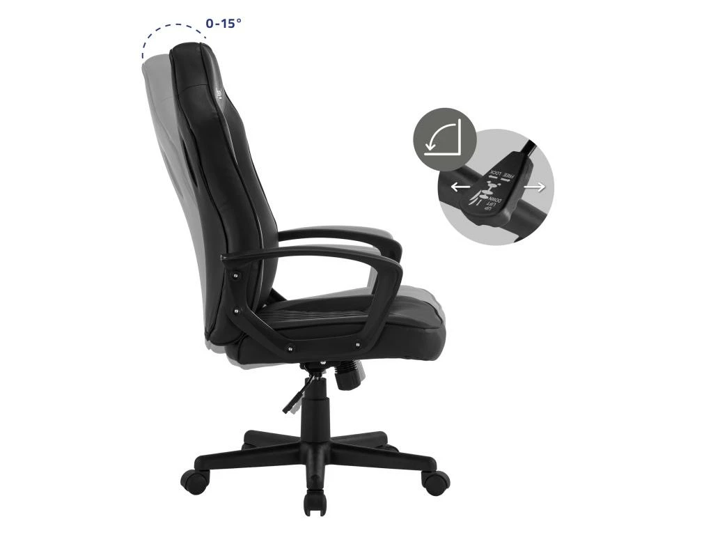 Chaise De Gamer Avec Fonction Bascule Assise Large Noir En Similicuir ML-Design 4 Chaise De Gamer Avec Fonction Bascule Assise Large Noir En Similicuir ML-Design – Image 4