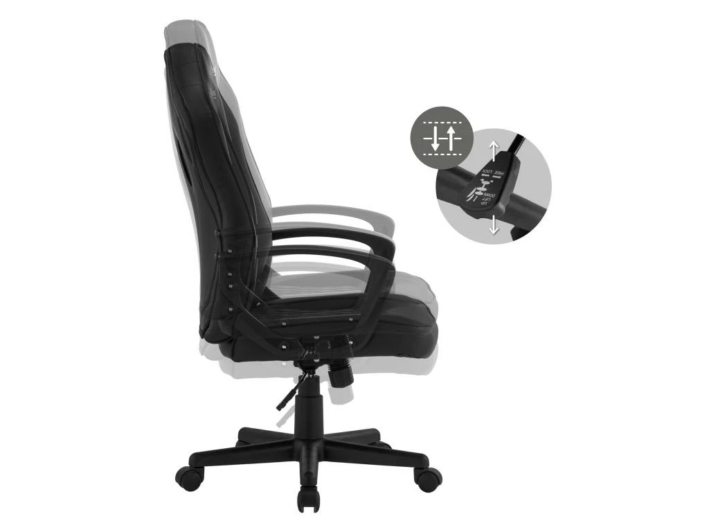 Chaise De Gamer Avec Fonction Bascule Assise Large Noir En Similicuir ML-Design 5 Chaise De Gamer Avec Fonction Bascule Assise Large Noir En Similicuir ML-Design – Image 5