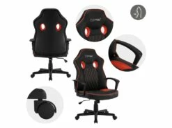 Chaise De Gamer Avec Fonction Bascule Assise Large Noir/rouge En Similicuir ML-Design -mobilier de bureau Shop siege de bureau 20126213