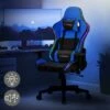 LED Gaming Chair Chaise De Bureau Chaise Pivotante Réglable Bluetoothboxes ML-Design