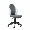 Chaise De Bureau Bicolore En Tissu Gris Et Blanc - FT12075