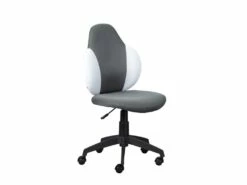 Chaise De Bureau Bicolore En Tissu Gris Et Blanc - FT12075