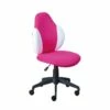 Chaise De Bureau Bicolore En Tissu Rose Et Blanc - FT12075