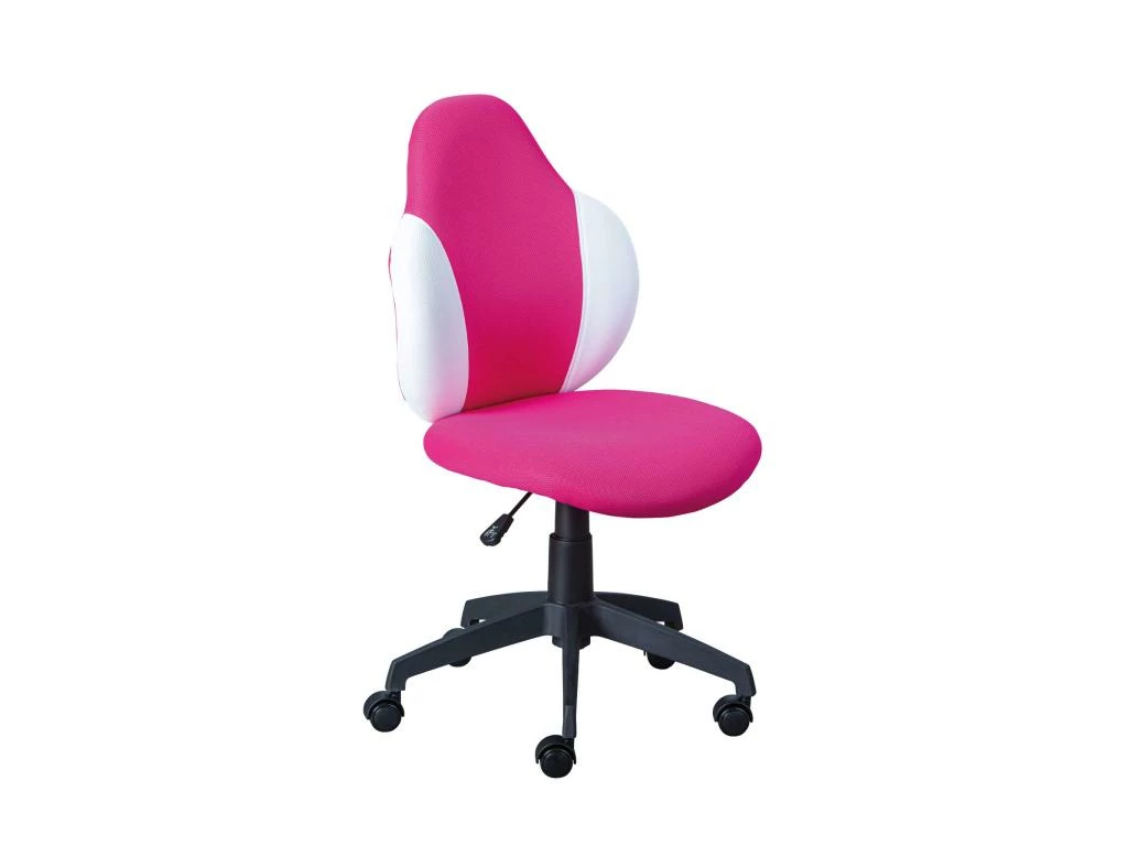 Chaise De Bureau Bicolore En Tissu Rose Et Blanc - FT12075 1 Chaise De Bureau Bicolore En Tissu Rose Et Blanc - FT12075