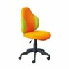 Chaise De Bureau Bicolore En Tissu Orange Et Vert - FT12075