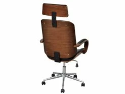 Fauteuil Chaise Siège De Bureau En Bois De Noyer Avec Repose-tête Luxe Noir 0502018 -mobilier de bureau Shop siege de bureau 21027175