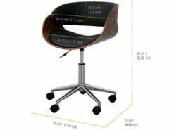 Teamson Home Chaise De Bureau à Domicile Pivotante En Similicuir Valeria Noir Et Marron -mobilier de bureau Shop siege de bureau 21306091