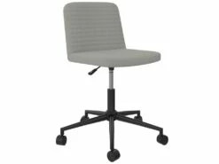 Chaise De Bureau En Simili Cuir Gris