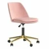 Chaise De Bureau En Velours Rose Clair