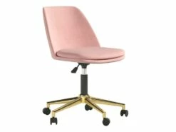 Chaise De Bureau En Velours Rose Clair