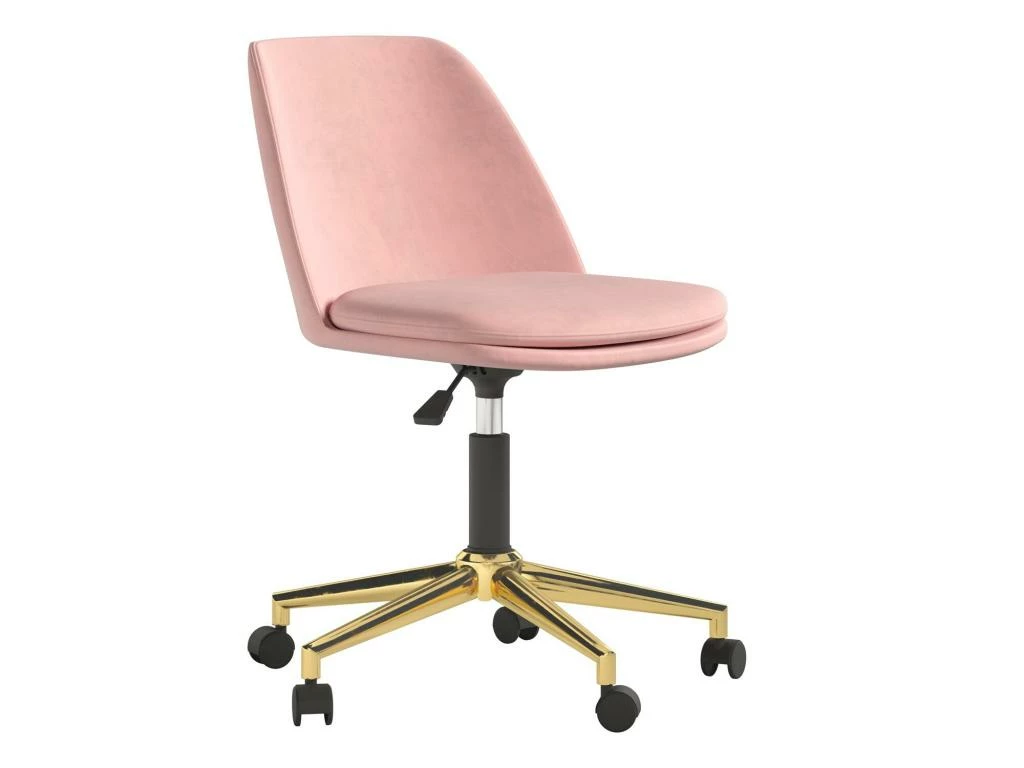 Chaise De Bureau En Velours Rose Clair 1 Chaise De Bureau En Velours Rose Clair