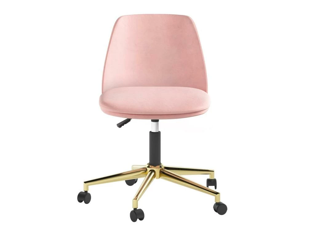 Chaise De Bureau En Velours Rose Clair 2 Chaise De Bureau En Velours Rose Clair – Image 2