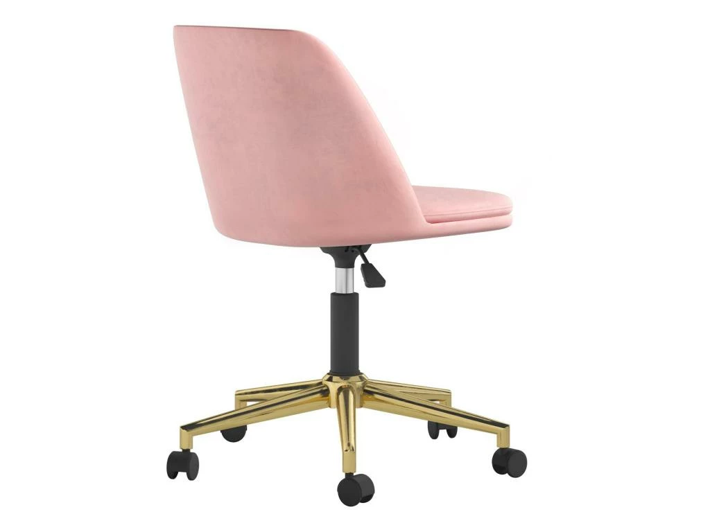Chaise De Bureau En Velours Rose Clair 4 Chaise De Bureau En Velours Rose Clair – Image 4