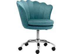 Chaise De Bureau Rembourrée En Velours Bleu -mobilier de bureau Shop siege de bureau 21700669