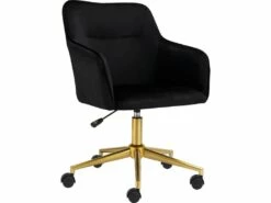 Chaise De Bureau Caspar Noir/Or