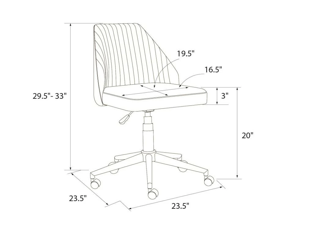 Chaise De Bureau En Lin Gris 5 Chaise De Bureau En Lin Gris – Image 5
