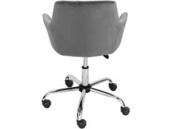 Chaise De Bureau Rembourrée En Velours Gris -mobilier de bureau Shop siege de bureau 21700825