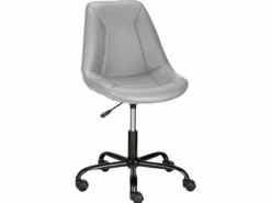 Chaise De Bureau Rembourrée En PU Gris -mobilier de bureau Shop siege de bureau 21700929