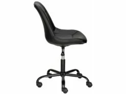 Chaise De Bureau Rembourrée En PU Noir -mobilier de bureau Shop siege de bureau 21701085