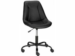 Chaise De Bureau Rembourrée En PU Noir -mobilier de bureau Shop siege de bureau 21701091