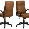 Brad Chaise De Bureau Avec Accoudoirs, Marron.