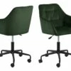 Brooke Chaise De Bureau En Velours, Vert.