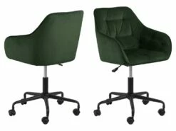 Brooke Chaise De Bureau En Velours, Vert.