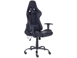 Chaise De Gamer En Cuir PU Noir Avec LED GLEAM