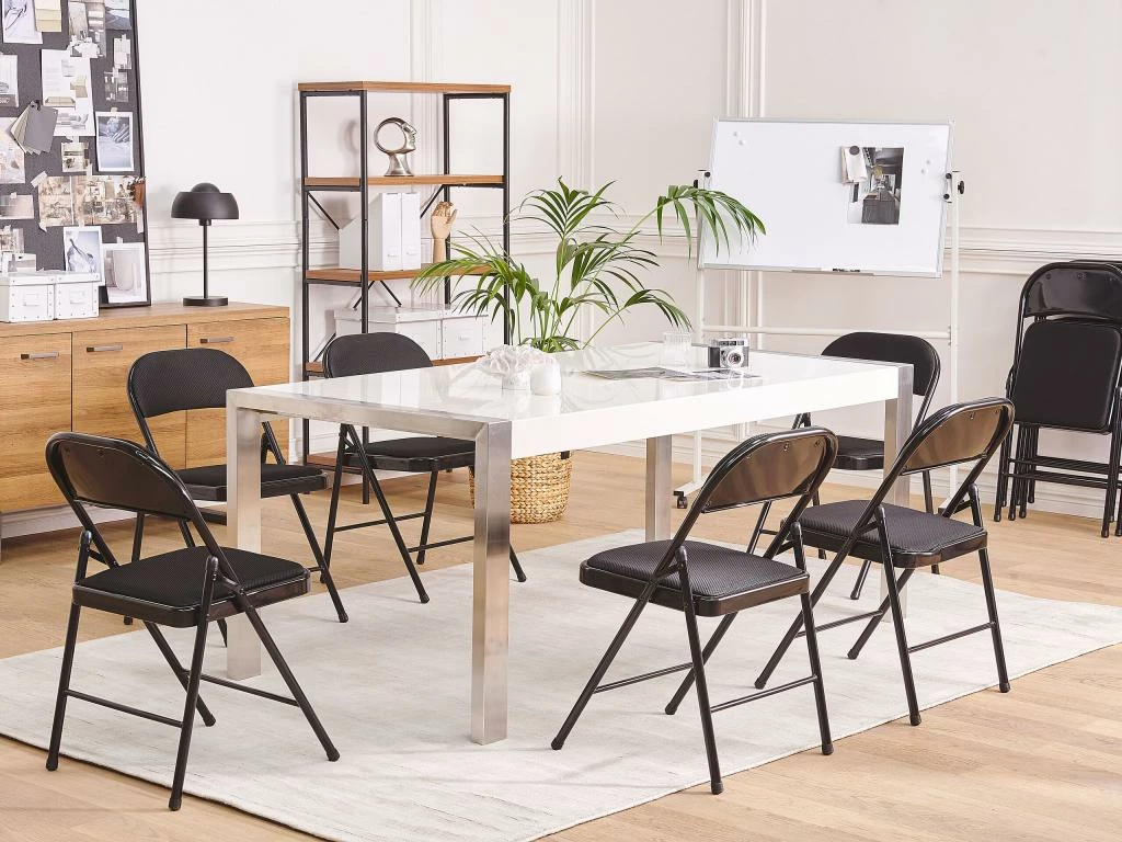 Lot De 4 Chaises Pliantes Noires SPARKS 2 Lot De 4 Chaises Pliantes Noires SPARKS – Image 2