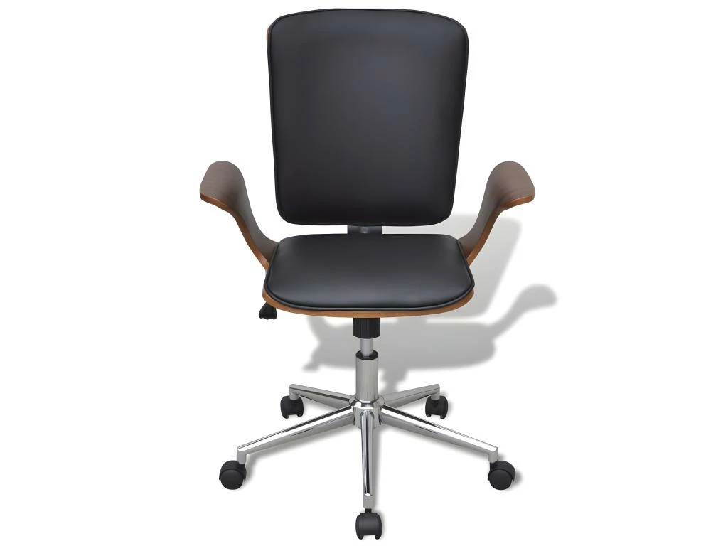 Fauteuil Chaise Chaise De Bureau Rotative En Bois Cintré Avec Revêtement En Faux Cuir 0502045 1 Fauteuil Chaise Chaise De Bureau Rotative En Bois Cintré Avec Revêtement En Faux Cuir 0502045