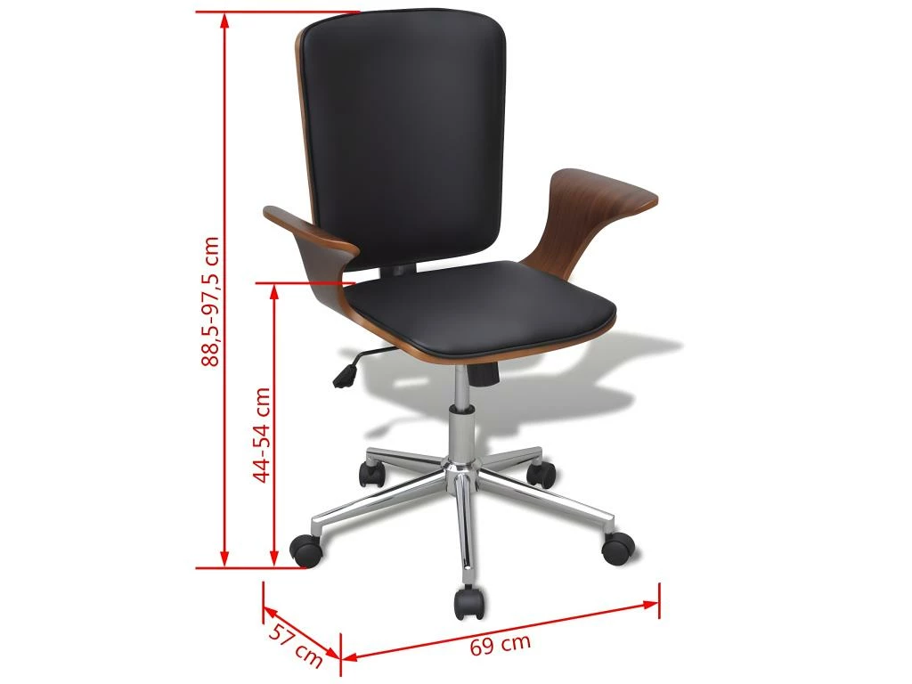 Fauteuil Chaise Chaise De Bureau Rotative En Bois Cintré Avec Revêtement En Faux Cuir 0502045 5 Fauteuil Chaise Chaise De Bureau Rotative En Bois Cintré Avec Revêtement En Faux Cuir 0502045 – Image 5