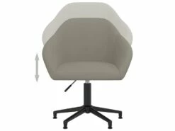 Chaise Pivotante De Bureau Gris Clair Velours -mobilier de bureau Shop siege de bureau 22412409
