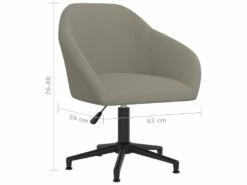 Chaise Pivotante De Bureau Gris Clair Velours -mobilier de bureau Shop siege de bureau 22412415