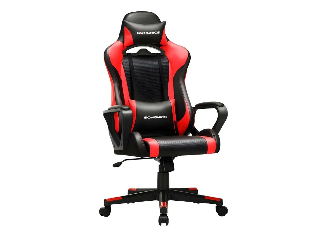 Fauteuil Gamer Chaise De Bureau Siège Ergonomique Avec Support Lombaire Réglable Appui-tête Amovible Hauteur Réglable Dossier Inclinable Charge 150 Kg Noir Et Rouge 12_0001430 1 Fauteuil Gamer Chaise De Bureau Siège Ergonomique Avec Support Lombaire Réglable Appui-tête Amovible Hauteur Réglable Dossier Inclinable Charge 150 Kg Noir Et Rouge 12_0001430