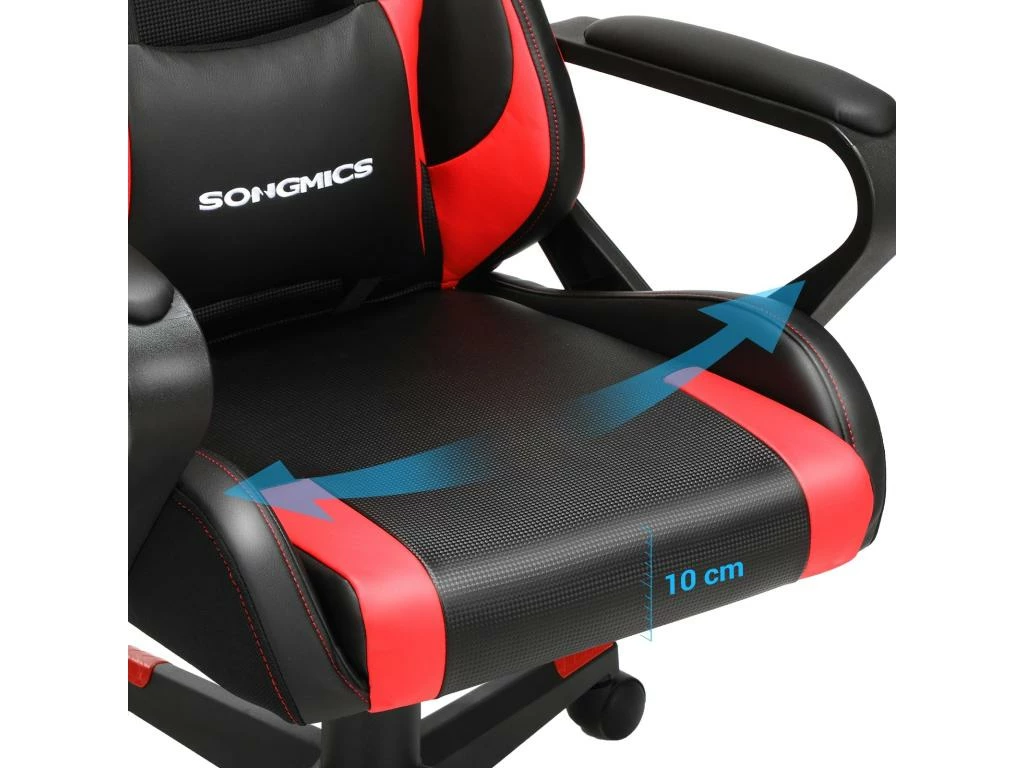 Fauteuil Gamer Chaise De Bureau Siège Ergonomique Avec Support Lombaire Réglable Appui-tête Amovible Hauteur Réglable Dossier Inclinable Charge 150 Kg Noir Et Rouge 12_0001430 3 Fauteuil Gamer Chaise De Bureau Siège Ergonomique Avec Support Lombaire Réglable Appui-tête Amovible Hauteur Réglable Dossier Inclinable Charge 150 Kg Noir Et Rouge 12_0001430 – Image 3
