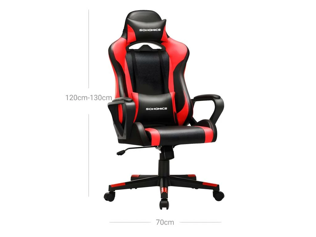 Fauteuil Gamer Chaise De Bureau Siège Ergonomique Avec Support Lombaire Réglable Appui-tête Amovible Hauteur Réglable Dossier Inclinable Charge 150 Kg Noir Et Rouge 12_0001430 4 Fauteuil Gamer Chaise De Bureau Siège Ergonomique Avec Support Lombaire Réglable Appui-tête Amovible Hauteur Réglable Dossier Inclinable Charge 150 Kg Noir Et Rouge 12_0001430 – Image 4