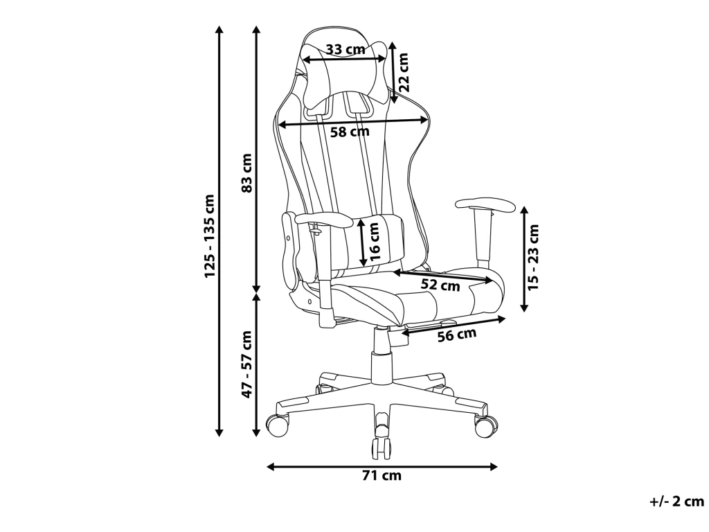 Chaise De Bureau Noire Et Bleu Foncé GAMER 3 Chaise De Bureau Noire Et Bleu Foncé GAMER – Image 3