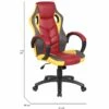 Chaise De Jeu Caloundra, Fauteuil De Jeu Pour Adultes, Chaise De Bureau, 66x61h104/114 Cm, Rouge Et Jaune