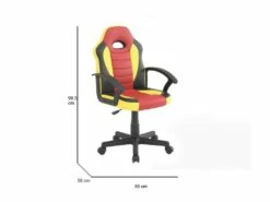 Chaise De Jeu Hervey, Fauteuil De Jeu Pour Enfants, Chaise De Bureau, 56x55h89/100 Cm, Rouge Et Jaune