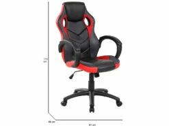 Chaise De Jeu Caloundra, Fauteuil De Jeu Pour Adultes, Chaise De Bureau, 66x61h104/114 Cm, Noir Et Rouge -mobilier de bureau Shop siege de bureau 22898545