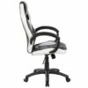 Chaise De Jeu Caloundra, Fauteuil De Jeu Pour Adultes, Chaise De Bureau, 66x61h104/114 Cm, Noir Et Blanc