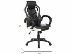 Chaise De Jeu Caloundra, Fauteuil De Jeu Pour Adultes, Chaise De Bureau, 66x61h104/114 Cm, Noir Et Blanc 5 Chaise De Jeu Caloundra, Fauteuil De Jeu Pour Adultes, Chaise De Bureau, 66x61h104/114 Cm, Noir Et Blanc -mobilier de bureau Shop siege de bureau 22898551