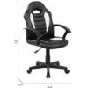 Chaise De Jeu Hervey, Fauteuil De Jeu Pour Enfants, Chaise De Bureau, 56x55h89/100 Cm, Noir Et Blanc